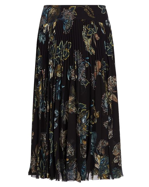 Jason Wu Collection Forest Floral Chiffon Pleated Midi-Skirt