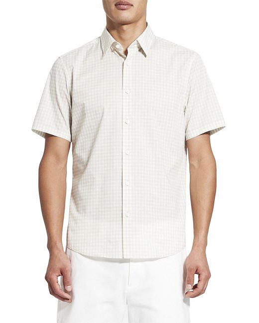 Theory Irving Painted Check Button-Front Shirt
