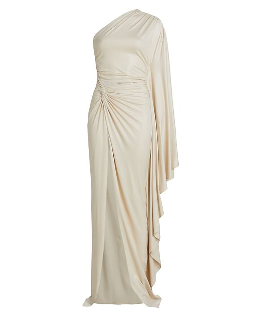 Lapointe One-Shoulder Coated Jersey Gown