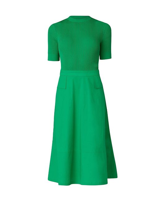 Shoshanna Harriet Rib-Knit Midi-Dress