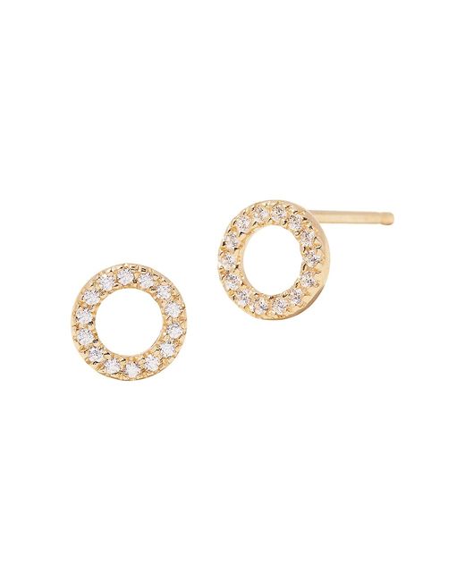 Brook & York Lydia 14K Yellow 0.10 TCW Diamond Circle Stud Earrings