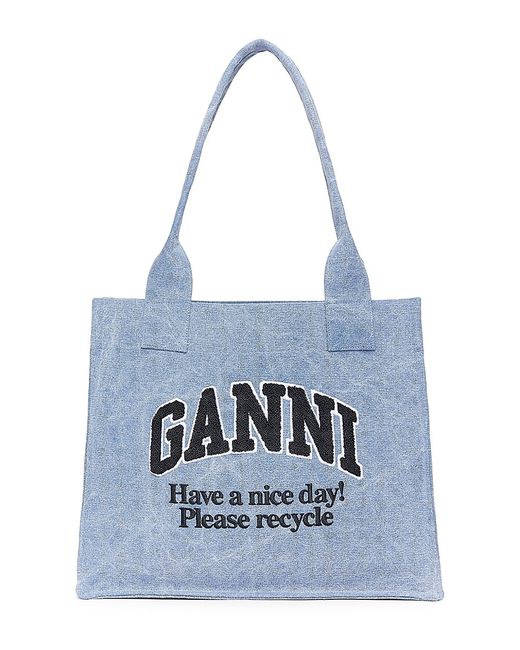 Ganni Easy Shopper Washed Tote Bag