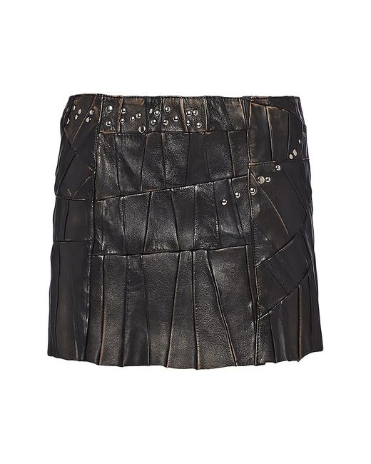 Prada Studded Nappa Patchwork Skirt