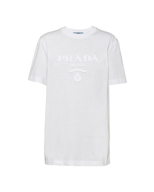 Prada Embroidered Jersey T-Shirt