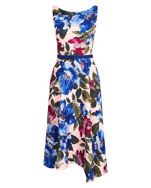 Kay Unger Goldie Floral Stretch Crepe Midi-Dress