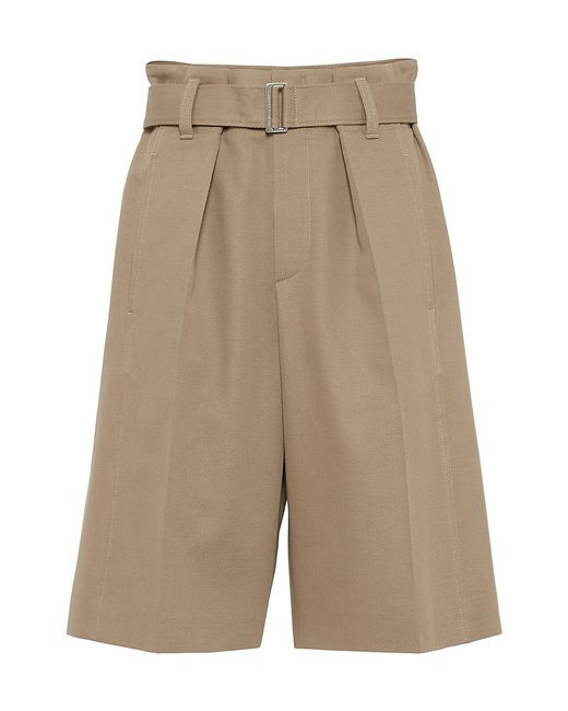 Brunello Cucinelli Cotton and Wool Cover Paperbag Bermuda Shorts