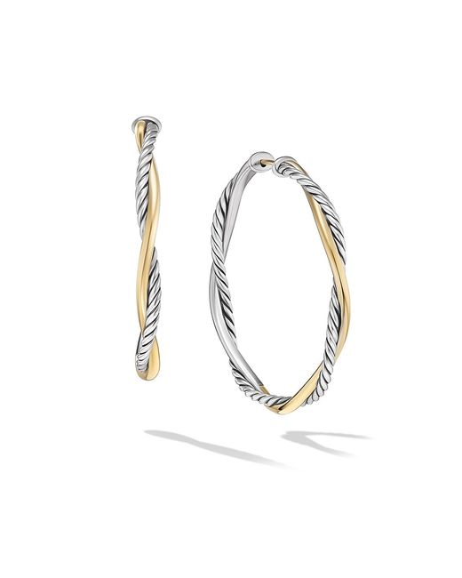 David Yurman Infinity Hoop Earrings Sterling with 14K 42MM