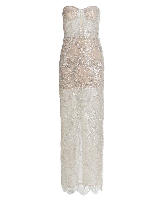 Bronx and Banco Giselle Embellished Strapless Column Gown