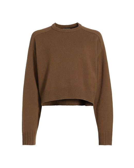 Loulou Studio Bruzzi Crewneck Cashmere Cropped Sweater