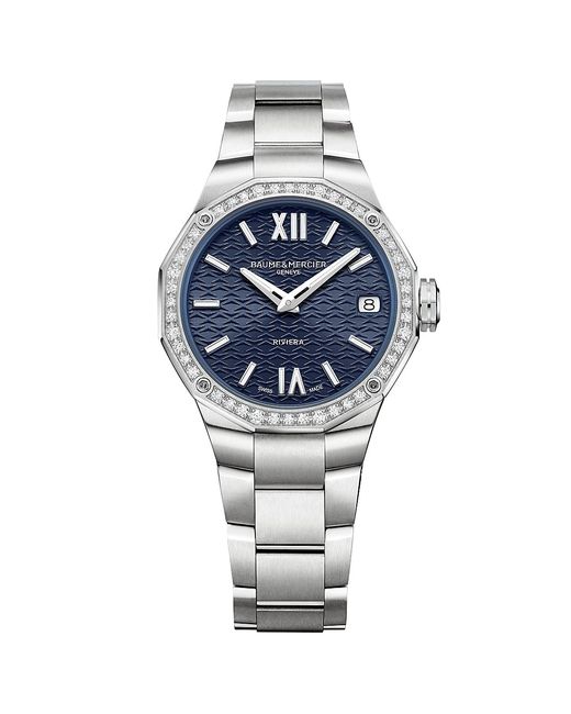 Baume & Mercier Riviera 10765 Stainless 0.47 TCW Diamond Bracelet Watch/33MM