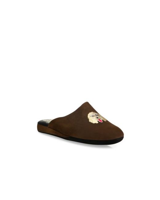 Del Toro Cocker Spaniel Embroide Leather House Slippers