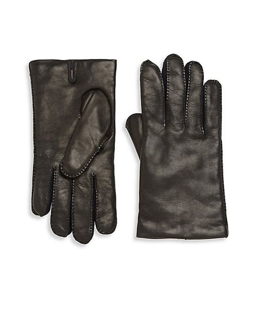 Hickey Freeman Stitched Leather Gloves