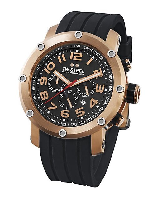 Tw Steel Grandeur Tech Rose-Gold Plated Stainless Steel Chronograph Watch