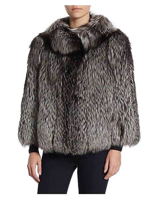 The Fur Salon Round Collar Fox Fur Jacket
