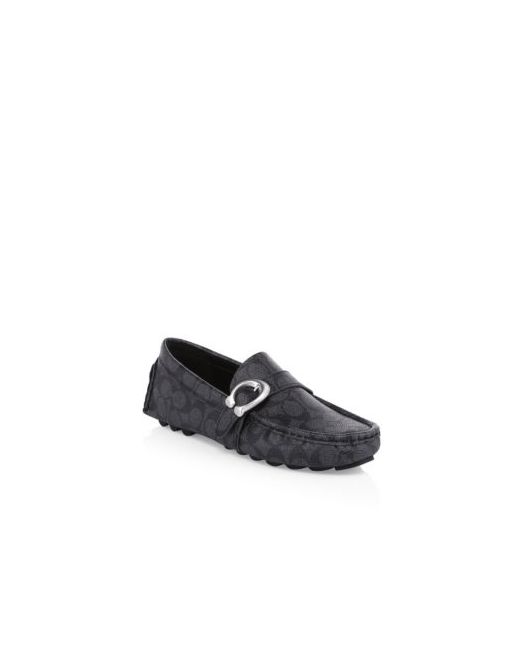 Coach Logo C Strap Driver Loafers