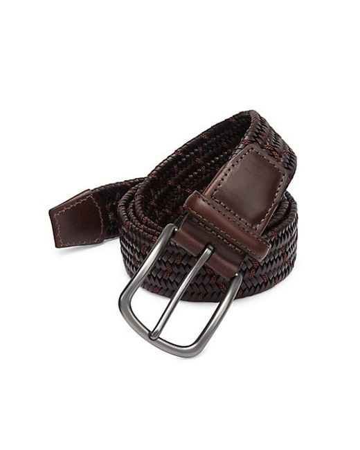 Saks Fifth Avenue COLLECTION Tonal Woven Leather Belt
