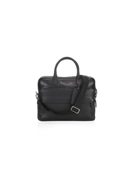 Giorgio Armani Solid Leather Briefcase Bag