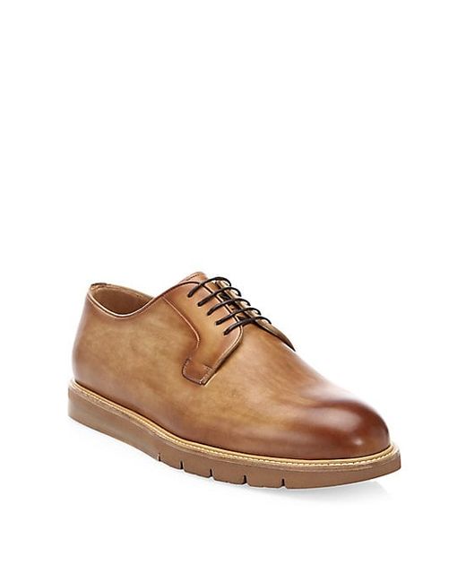 Saks Fifth Avenue BY MAGNANNI Burnished Leather Derby Creepers