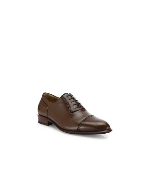 a. testoni Perforated Leather Derby Shoes