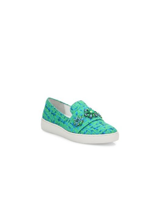 Michael Kors Collection Henna Jeweled Jacquard Skate Sneakers