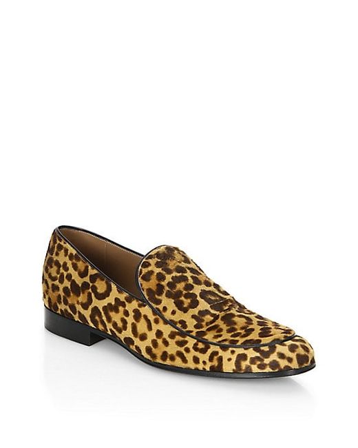 Gianvito Rossi Print Leather Loafers