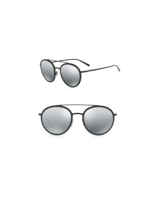 Armani 51 MM Round Metal Sunglasses
