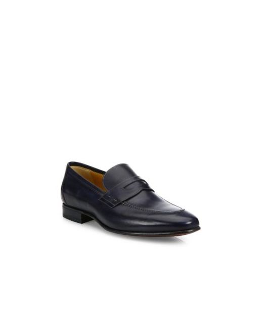 a. testoni Penny Slip-On Leather Loafers