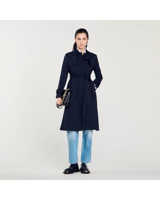 Sandro Trench coat with pleated inset