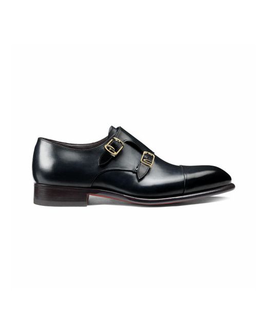 Santoni Leather Double-buckle Shoe
