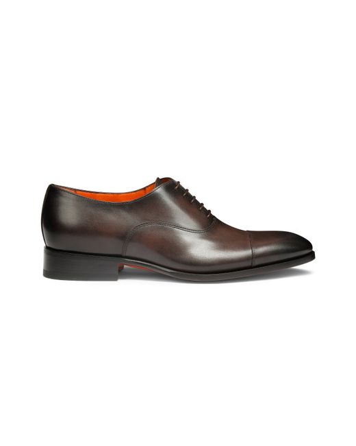 Santoni Polished Leather Oxford Shoe