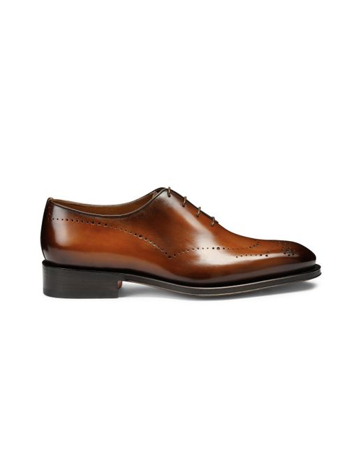 Santoni Leather Oxford Brogue Shoe