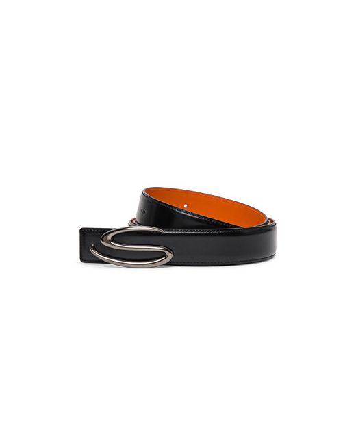 Santoni Polished Leather S Buckle Belt