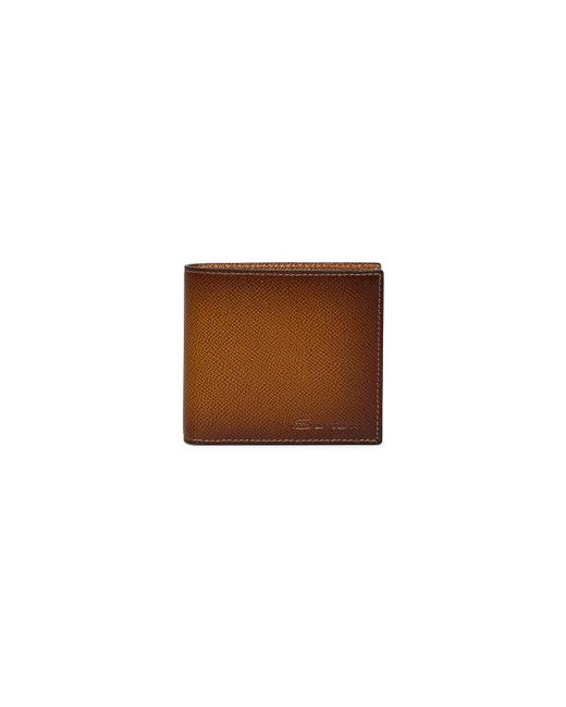 Santoni Saffiano Leather Wallet With Coin Pocket
