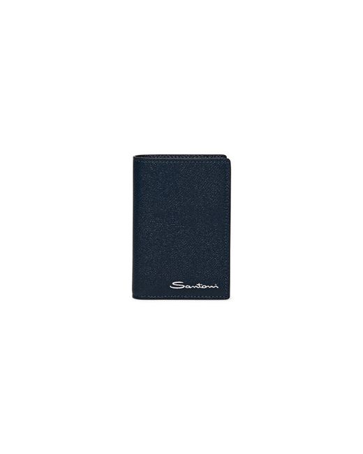 Santoni Saffiano Leather Vertical Wallet
