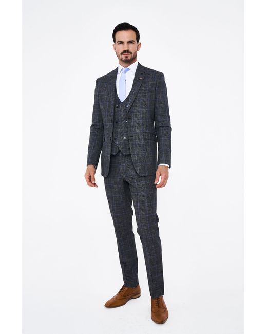 Santoro Milan House of Cavani Power Grey Tweed Slim Fit Suit