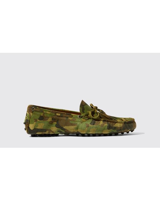 Scarosso Driving Shoes James Camo Suede Leather