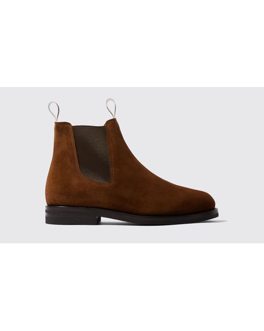 Scarosso Chelsea Boots William III Tobacco Suede Leather