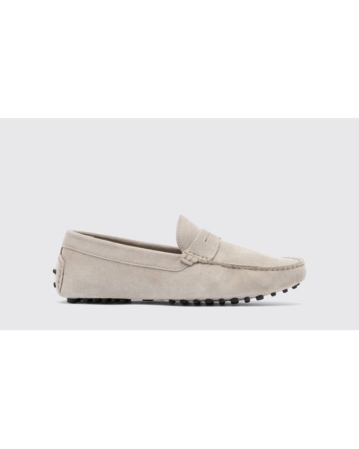 Scarosso Driving Shoes Michael Sand Suede Leather