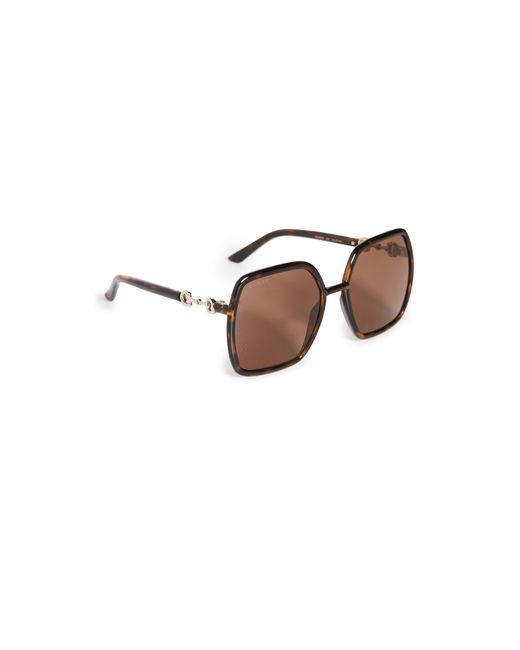 Gucci Horsebit Oversized Square Sunglasses