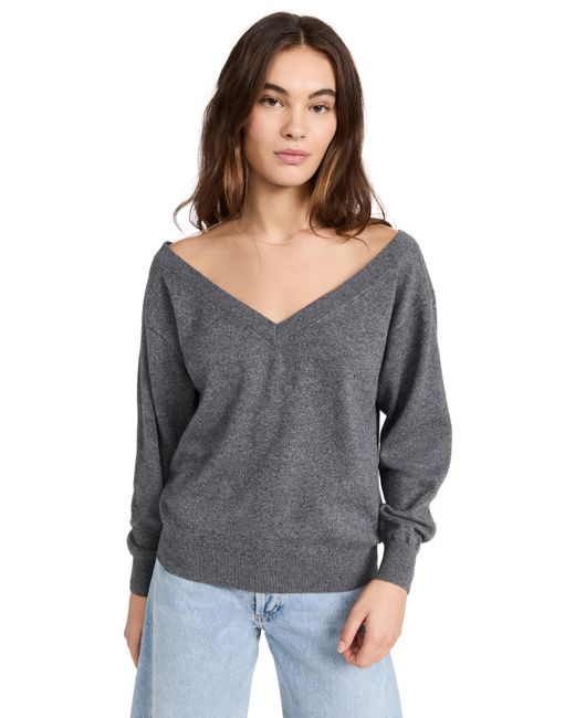 Alexander Wang V Neck Pullover with Illusion Tulle