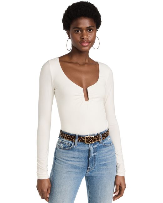 Good American Good Touch U Ring Ruched Bodysuit