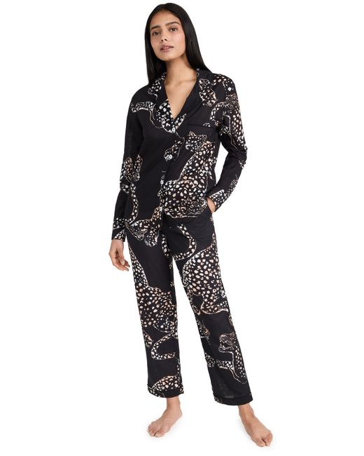 Desmond & Dempsey Long Sleeve Jaguar Pajama Set