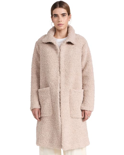 James Perse Sherpa Boucle Funnel Neck Coat
