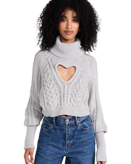 For Love and Lemons Vera Cropped Cut Out Sweater
