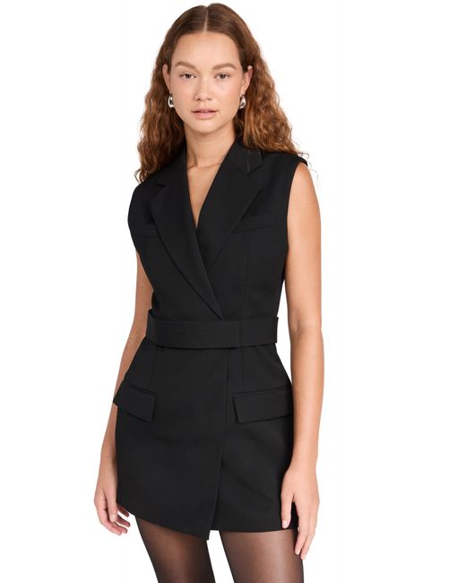 Alexander Wang Sleeveless Tailored Dress with Logo Embroidery