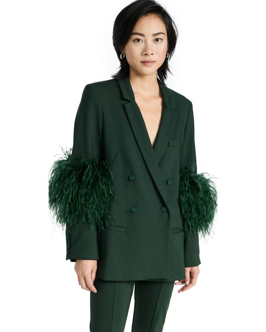 Lapointe Double Breasted Blazer with Ostrich Feathers