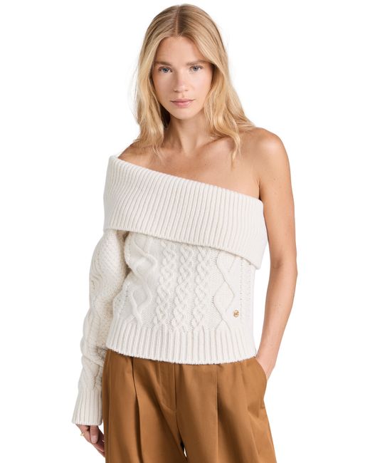 Recto One Shoulder Chunky Cable Knit Top