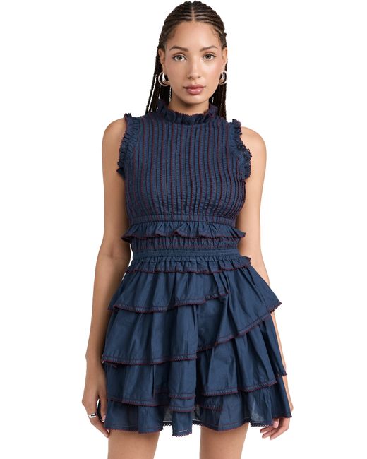 Sea Mable Cambric Sleevless Pleated Dress