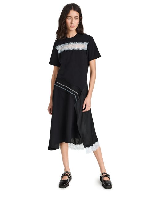 3.1 Phillip Lim Deconstructed T-Shirt Dress with Satin and Lace