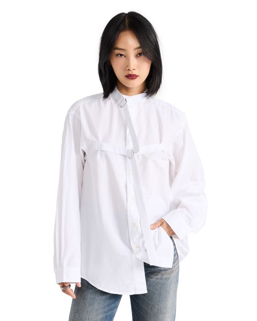 R13 Seamless Button-Up Shirt With Straps